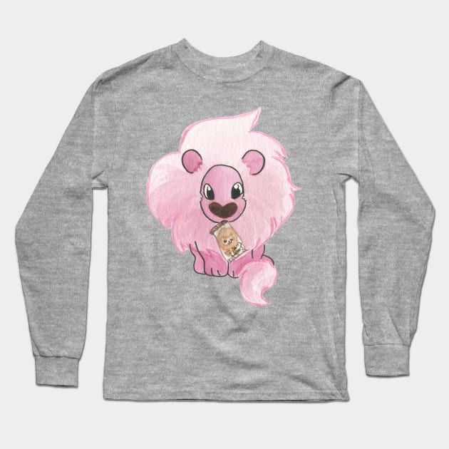 Lion Snacks Long Sleeve T-Shirt by AmberStone